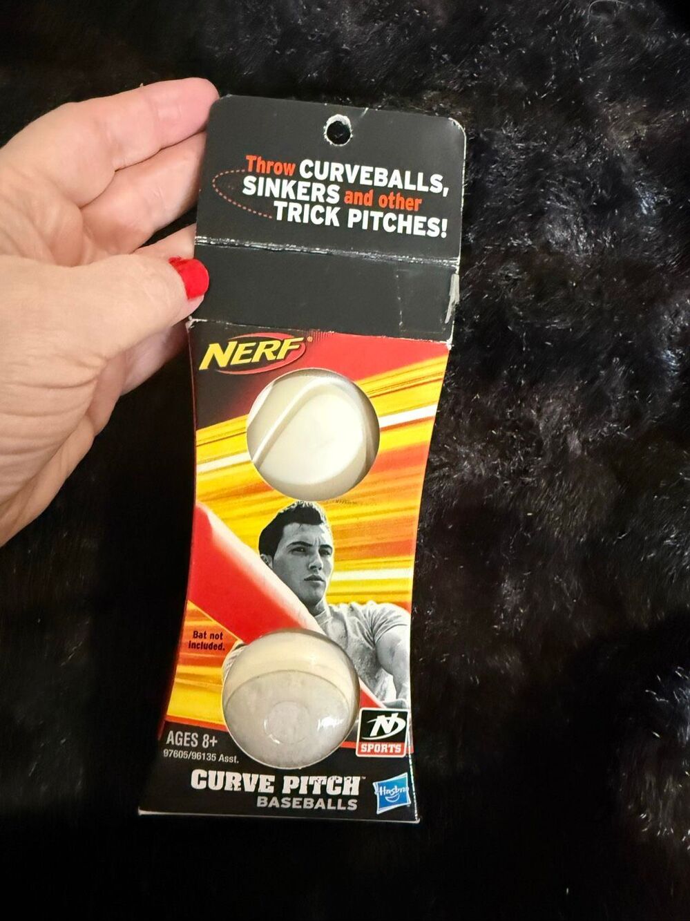 New NERF Curve Pitch Baseballs Set of 2 Training Aids Curveballs Sinkers Hasbro